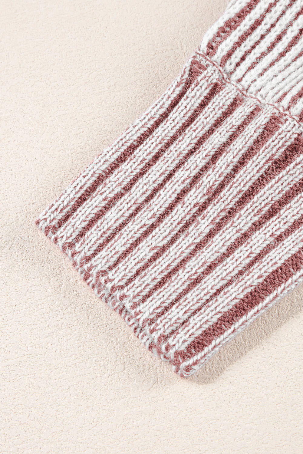Red Dahlia Striped Print Ribbed Knit Boat Neck Baggy Sweater